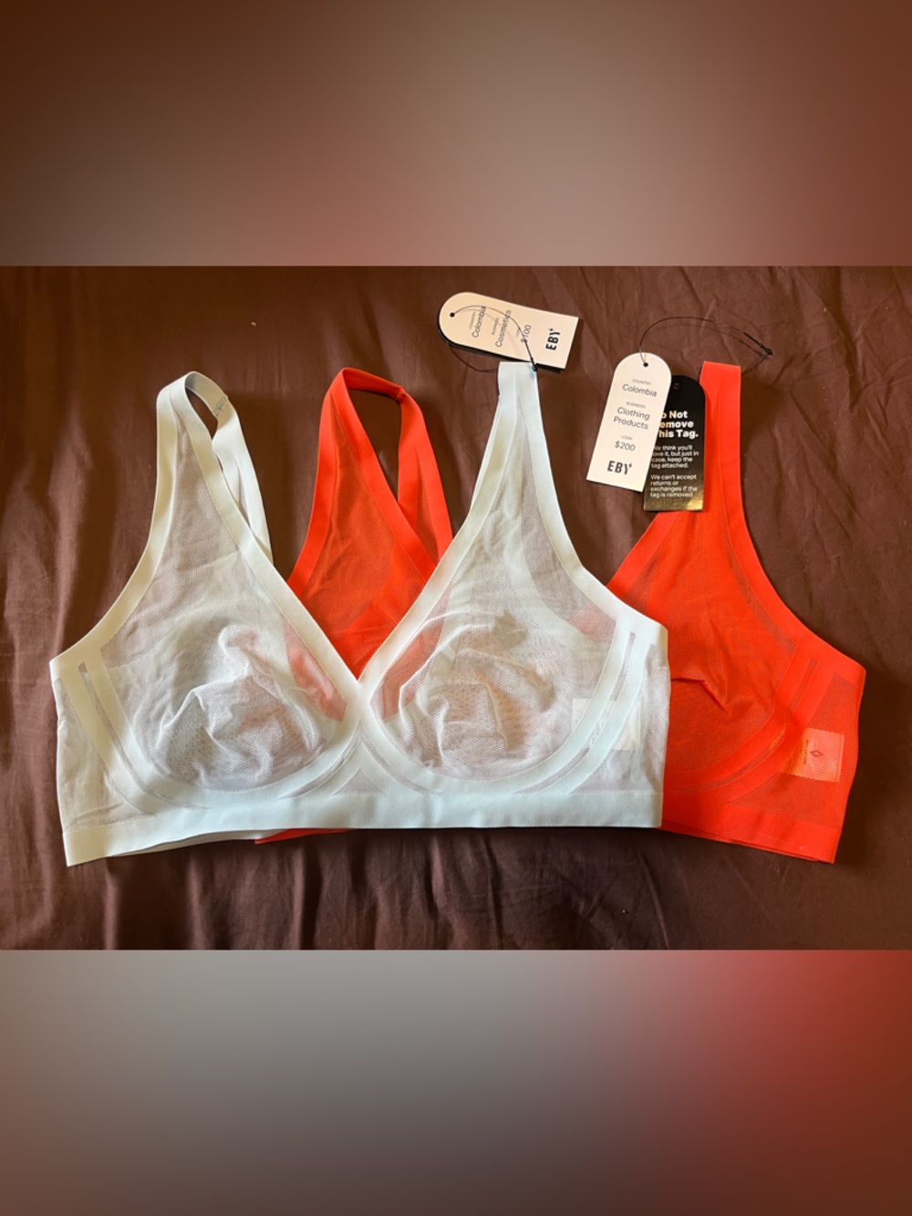 EBY Seamless Wireless Bralette - White & Orange